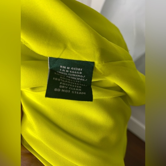 LAUREN RALPH LAUREN Pocket Crepe A-line Acid Green Sleeveless Dress 8 - Picture 6 of 10